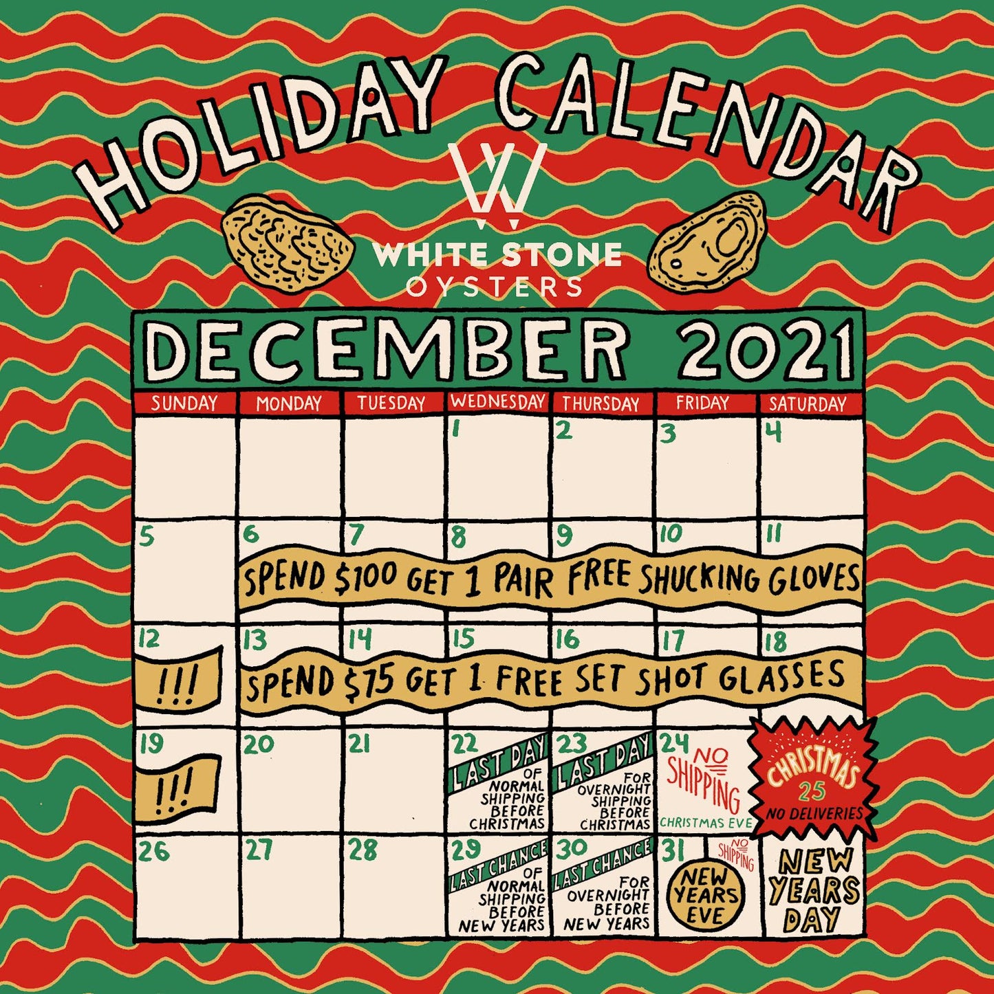 Reap the benefits of oysters this holiday season and schedule your delivery of oysters with our convenient date picker too.