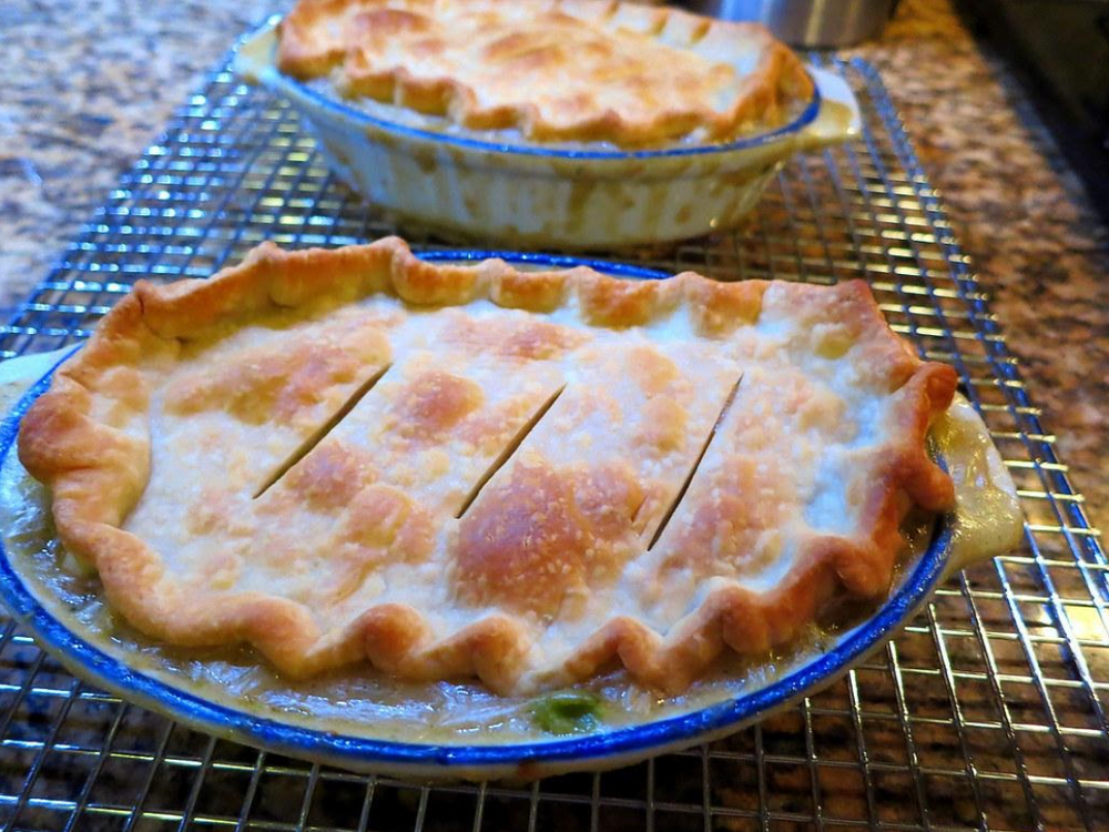White stone Oyster Pot Pie