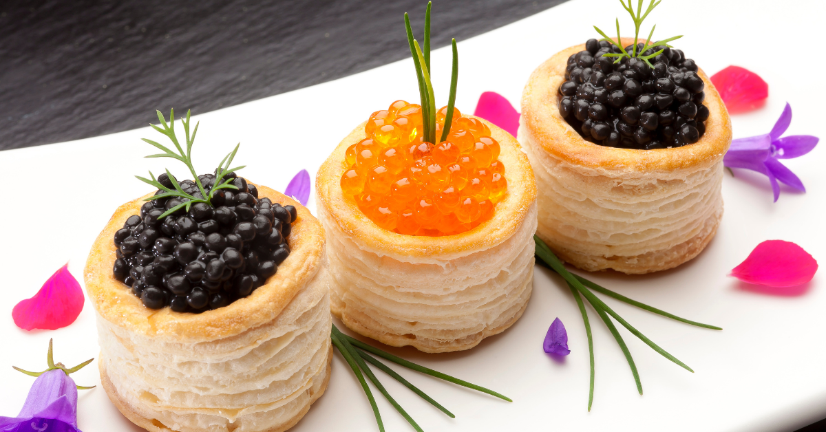 Image showing the different types of fish caviar (unfertilized fish eggs).